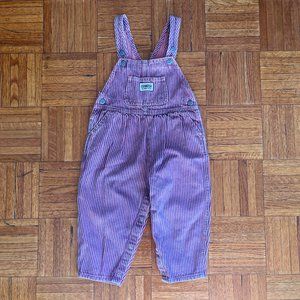 Vintage OshKosh Toddler Overalls Railroad Stripes Denim 24 Months